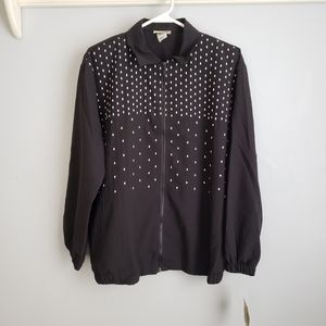 Vintage 80's Black Teddi Track Suit Jacket NWT